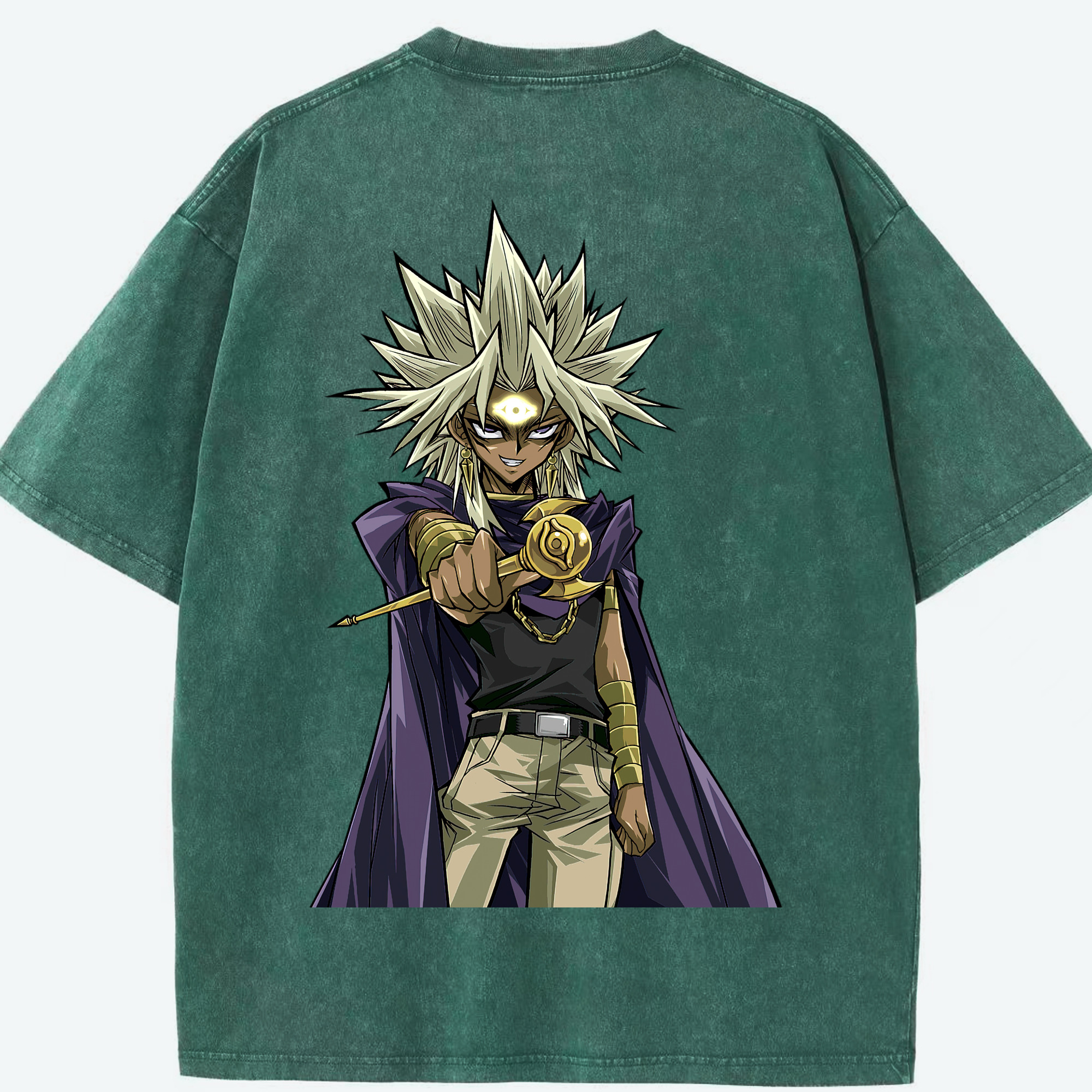 （画像用） 遊☆戯☆王 Yu-Gi-Oh! 綿100% ヴィンテージ風 半袖Tシャツ（背面プリント）